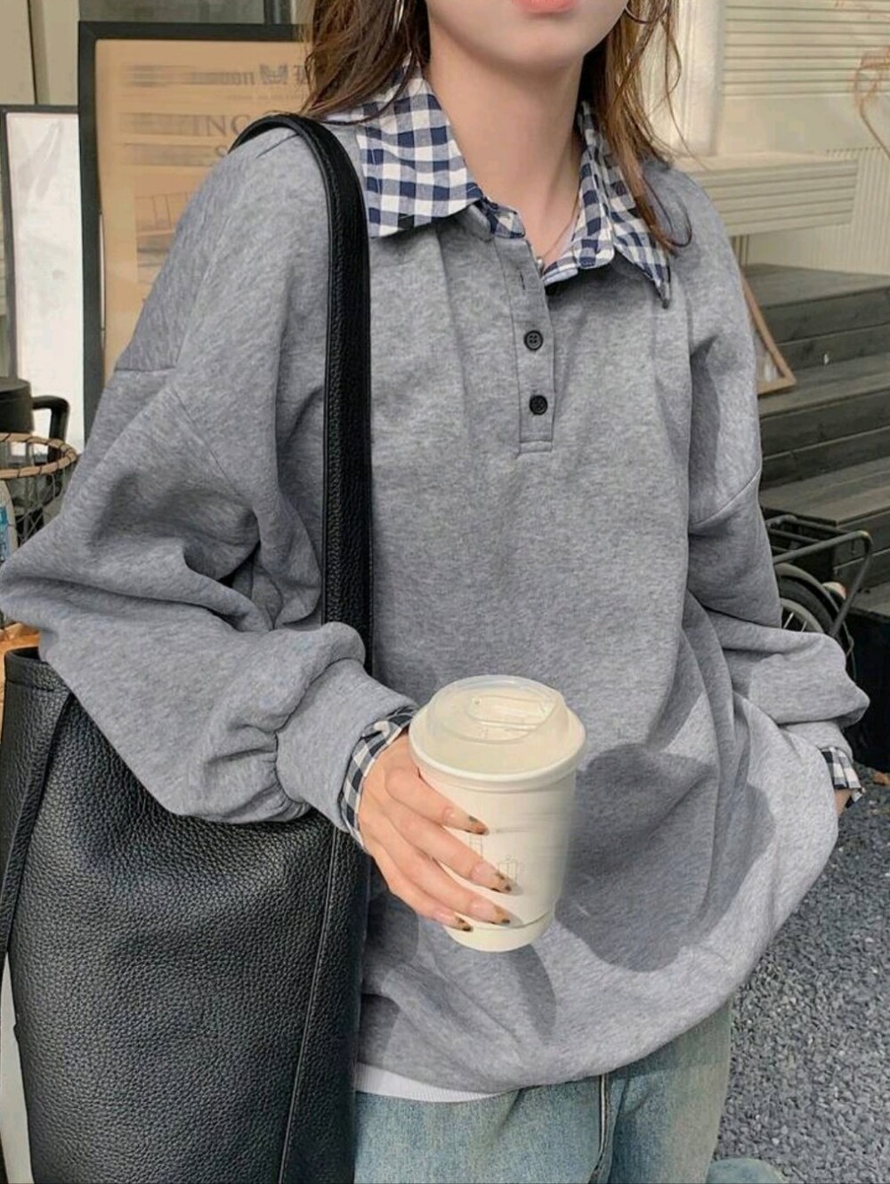 Women Casual Plaid Print Long Sleeve 2 In 1 Sweatshirt,Fall Clothes School